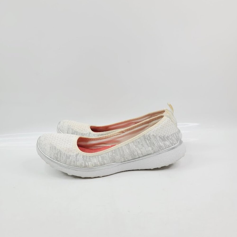 Skechers‎ Women's White Microburst 23325 Heather Slip-On Ballet Flat Size 9